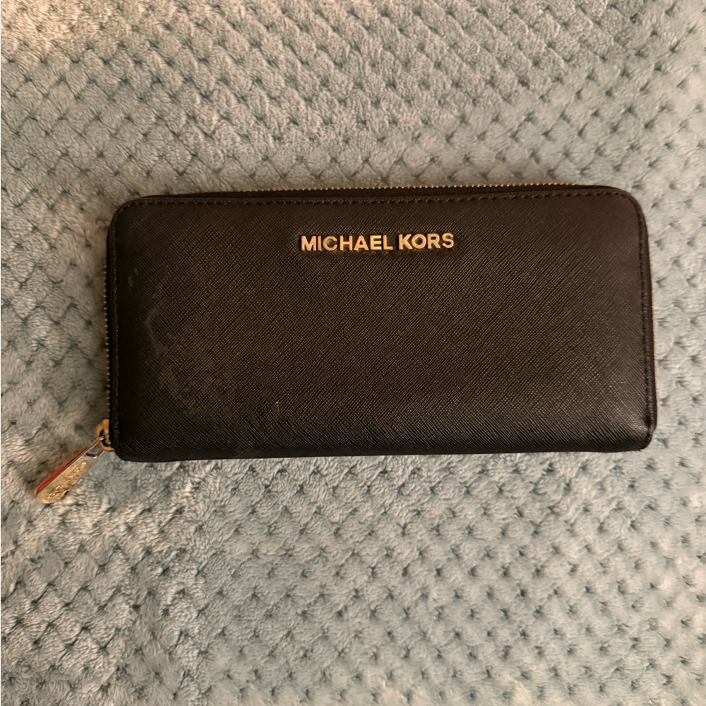 Michael Kors Black Zip-Around Wallet